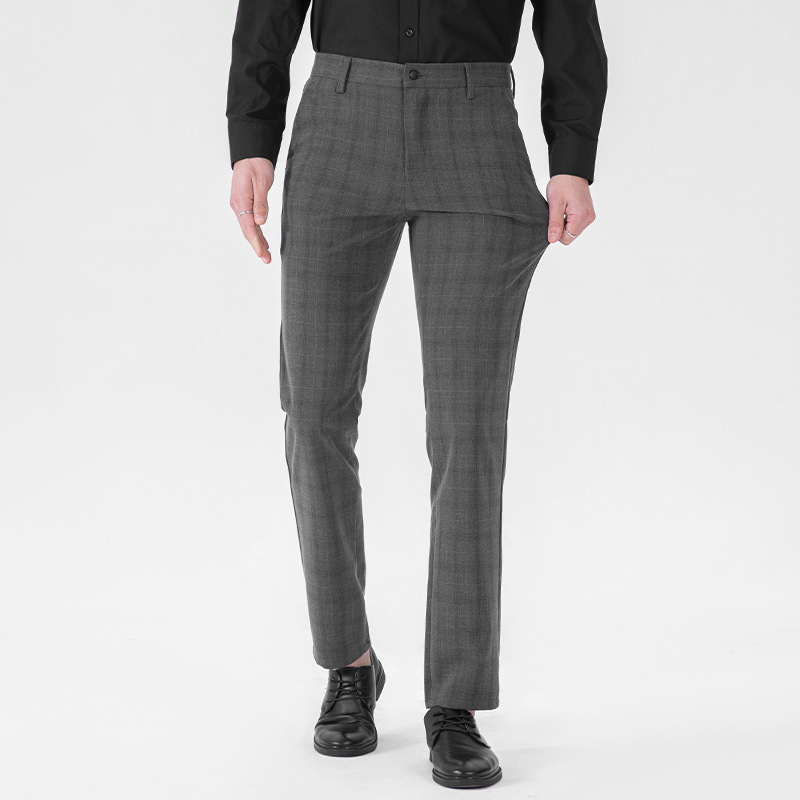 PantalonsPantalon À Carreaux En Maille Extensible Homme Homme Homme