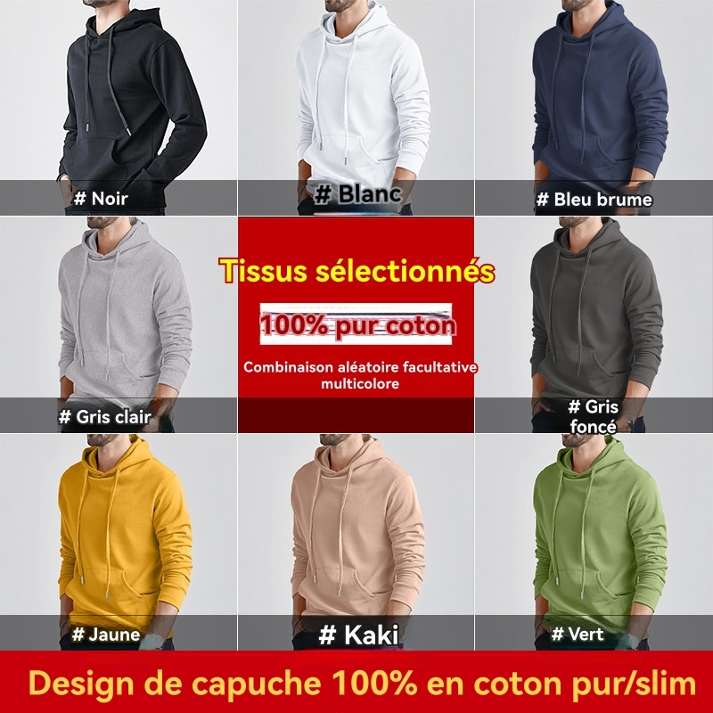 Pulls, Sweats, GiletsSweat À Capuche Intérieur Molletonné Homme Fonce Homme Homme